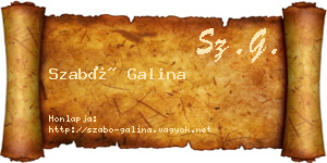 Szabó Galina névjegykártya