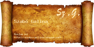 Szabó Galina névjegykártya