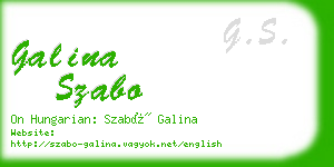 galina szabo business card